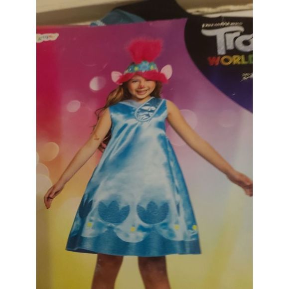 NWT Halloween girls poppy Trolls Costume medium 7/8 - Picture 3 of 6